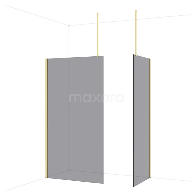 Begehbare Duschen IDB1108911GLG Graue Glas-Duschwand mit minimalistischem Design, ideal für moderne Bäder, einschließlich Stabilisationsstangen.