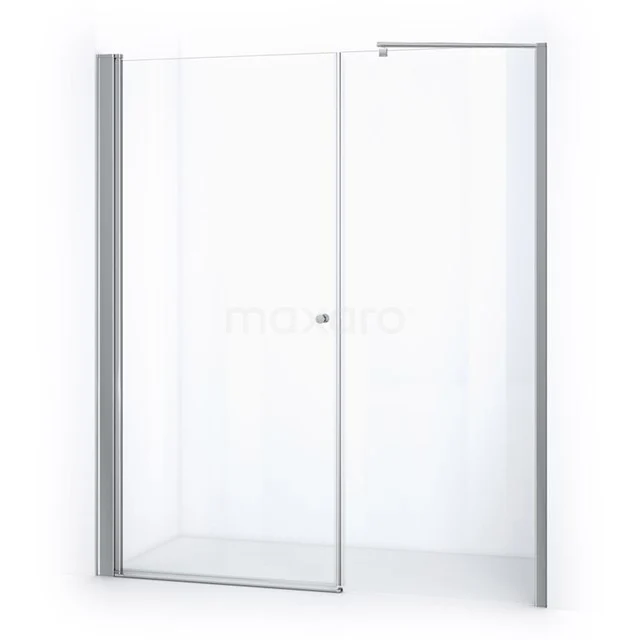 Transparente Glas-Duschwand mit Aluminium-Profilen, minimalistisches Design, ideal für moderne Bäder.