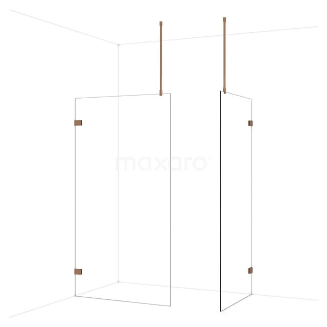 Diamond Inloopdouche | 110x90 cm Glanzend koper Helder glas 2 vaste wanden IDB1109920GKP Diamond Inloopdouche | 110x90 cm Glanzend koper Helder glas 2 vaste wanden IDB1109920GKP