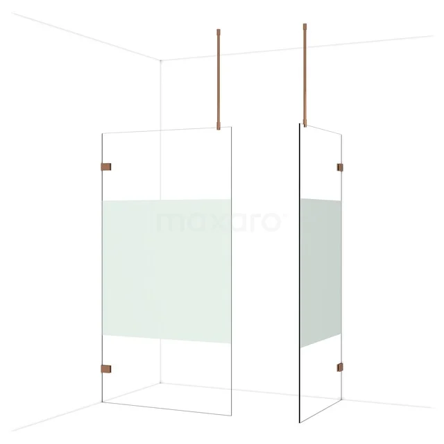 Minimalistische Duschwand mit Mattglasakzent, Messingscharniere und modernen Linien für einen klaren Badezimmerstil.