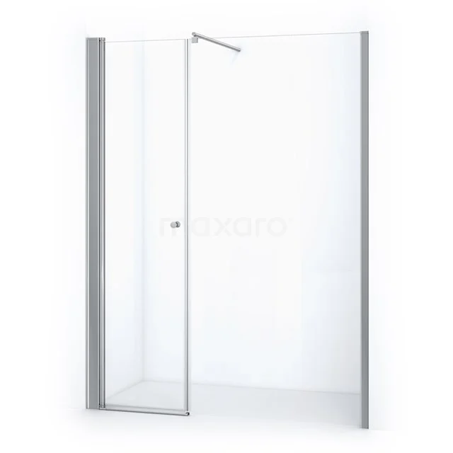 Glasene Duschwand mit klaren Paneelen, minimalistisches Design und Aluminiumprofile; ideal für ein modernes Badezimmer.