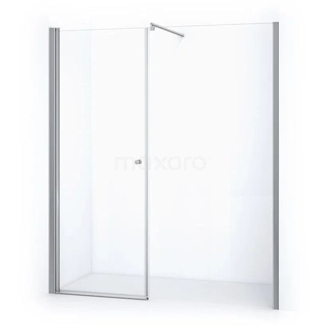 Duschwand Zircon Comfort 185cm aus klarem Sicherheitsglas Chrom DW-1108013 Glasene Duschwand mit mattsilbernen Profilen, straffes Design, ideal für moderne Bäder.