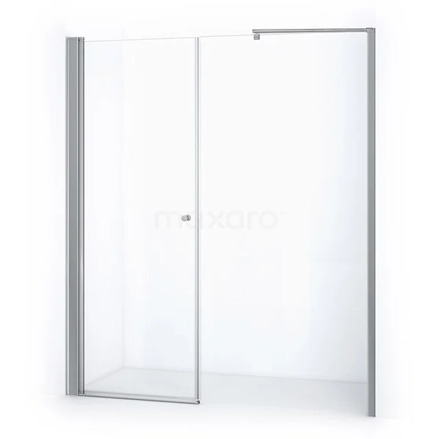 Duschwand mit Drehtür Zircon Comfort 190cm Chrom DW-1108111 Glas Duschwand mit silberfarbenem Rahmen, minimalistisches Design, ideal für ein modernes Badezimmer.