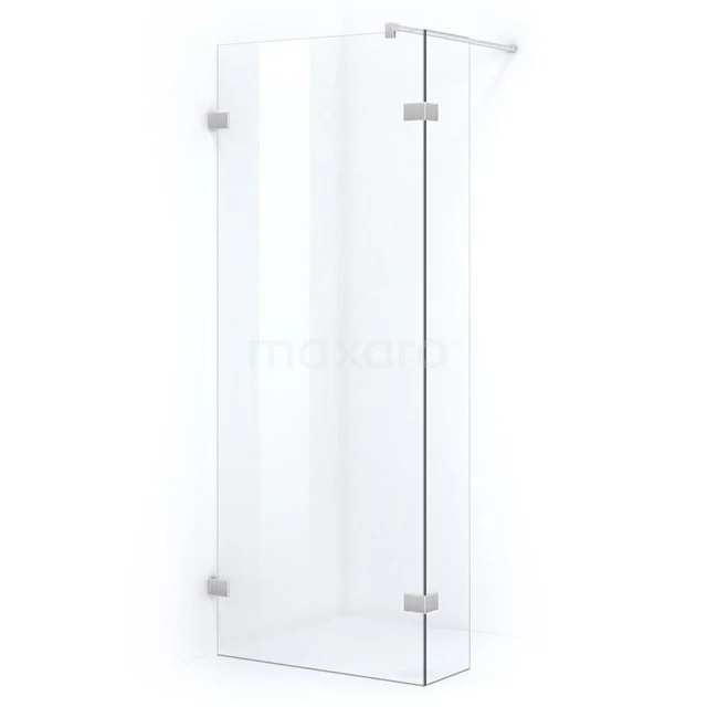 Quartz Inloopdouche | 90 cm  Helder glas Vaste wand met zijwand IQC092300B