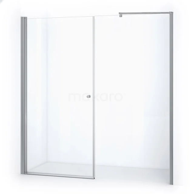 Glas Duschwand mit Schiebetür, silberfarbener Rahmen, straff modernes Design, ideal für eine stilvolle Badezimmer Renovierung.