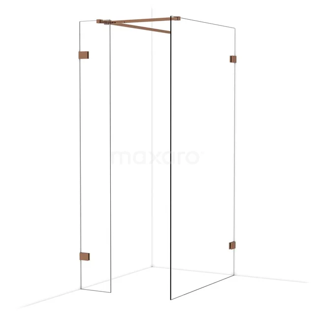 Diamond Inloopdouche | 110x30 cm Glanzend koper Helder glas 2 vaste wanden IDB0311520GKP Diamond Inloopdouche | 110x30 cm Glanzend koper Helder glas 2 vaste wanden IDB0311520GKP