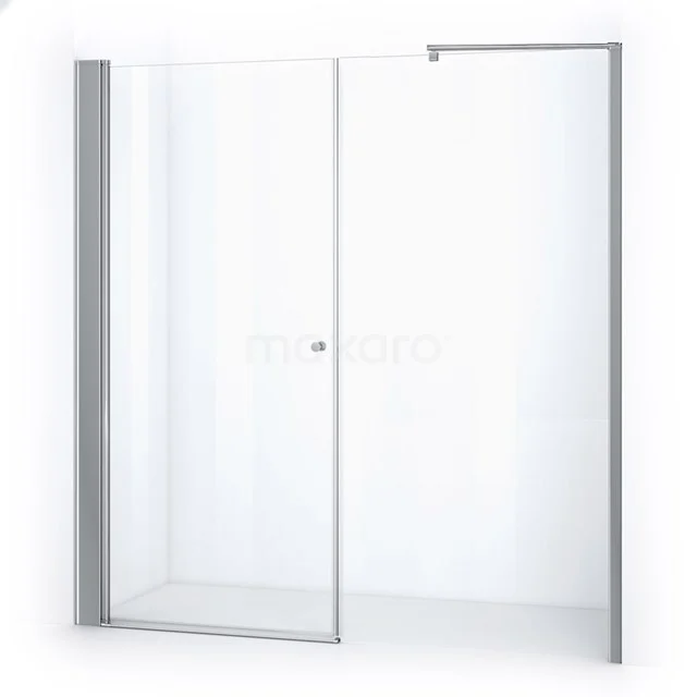 Glasene Duschwand mit Aluminiumprofil, transparent und platzsparendes Design, ideal für moderne Bäder.