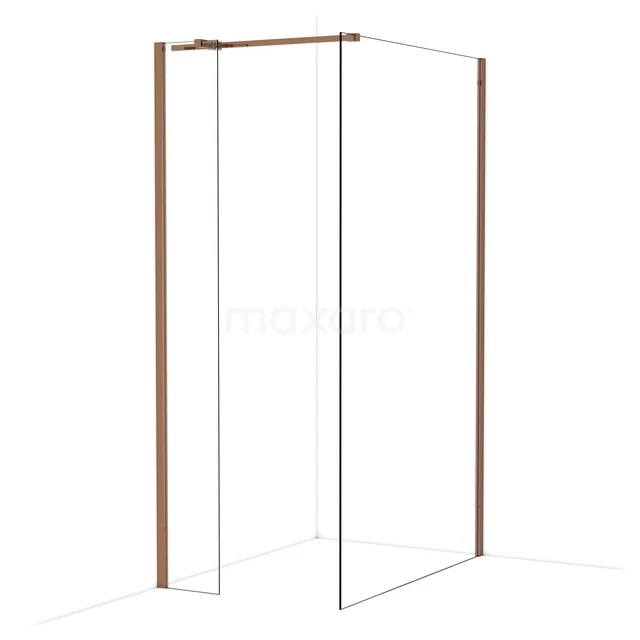 Diamond Inloopdouche | 120x30 cm Glanzend koper Helder glas 2 vaste wanden IDB0312310GKP Diamond Inloopdouche | 120x30 cm Glanzend koper Helder glas 2 vaste wanden IDB0312310GKP