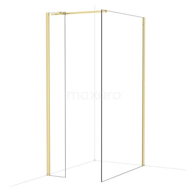 Diamond Inloopdouche | 120x30 cm Glanzend lichtgoud Helder glas 2 vaste wanden IDB0312310GLG Diamond Inloopdouche | 120x30 cm Glanzend lichtgoud Helder glas 2 vaste wanden IDB0312310GLG