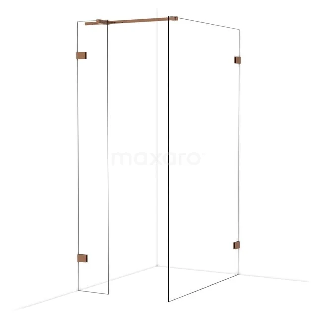 Diamond Inloopdouche | 120x30 cm Glanzend koper Helder glas 2 vaste wanden IDB0312320GKP Diamond Inloopdouche | 120x30 cm Glanzend koper Helder glas 2 vaste wanden IDB0312320GKP