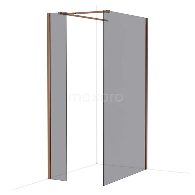 Duschwand mit satiniertem Glas und bronzefarbenem Profil, elegantes Design für ein modernes Badezimmer.