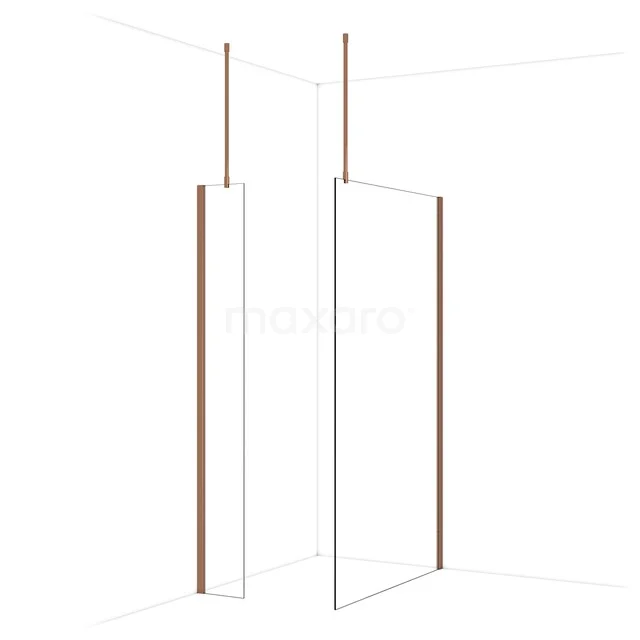 Diamond Inloopdouche | 120x30 cm Glanzend koper Helder glas 2 vaste wanden IDB0312910GKP Diamond Inloopdouche | 120x30 cm Glanzend koper Helder glas 2 vaste wanden IDB0312910GKP