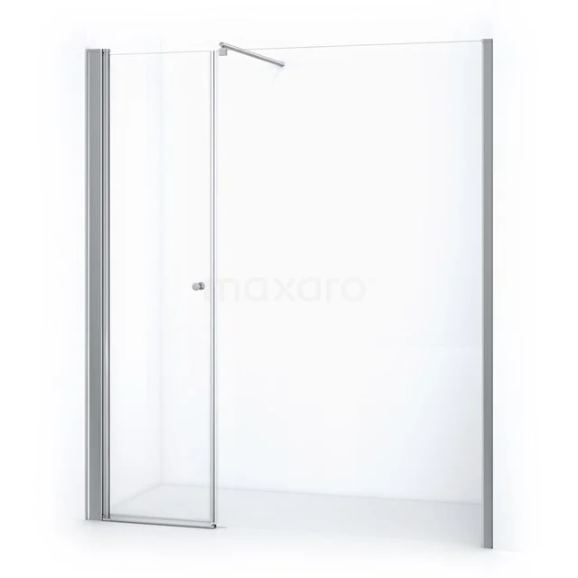 Moderne Glas-Duschwand mit Aluminium-Profilen, minimalistisches Design, ideal für ein geräumiges Badezimmer.