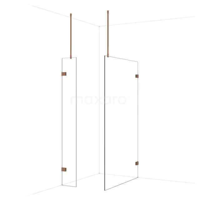 Diamond Inloopdouche | 120x30 cm Glanzend koper Helder glas 2 vaste wanden IDB0312920GKP Diamond Inloopdouche | 120x30 cm Glanzend koper Helder glas 2 vaste wanden IDB0312920GKP