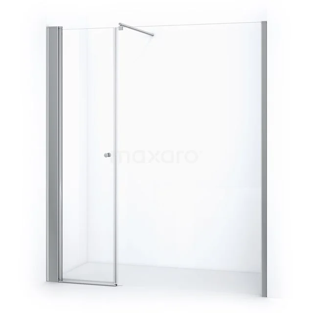 Zircon Comfort Duschtür | 190 cm Chrom Klarglas Drehtür DW-1207213 Transparente begehbare Dusche mit Klarglas und Aluminiumprofilen, minimalistische Designlösung für ein modernes Badezimmer.