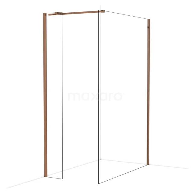 Diamond Inloopdouche | 140x30 cm Glanzend koper Helder glas 2 vaste wanden IDB0314310GKP Diamond Inloopdouche | 140x30 cm Glanzend koper Helder glas 2 vaste wanden IDB0314310GKP
