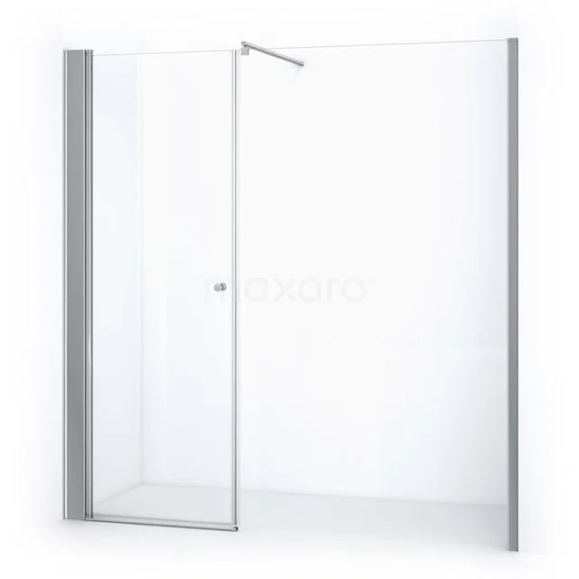 Zircon Comfort Duschtür | 210 cm Chrom Klarglas Drehtür DW-1209213 Minimalistische Glas-Duschwand mit Chromprofil, geeignet für moderne Bäder.