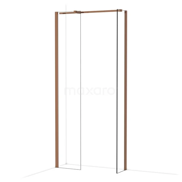 Diamond Inloopdouche | 40x30 cm Glanzend koper Helder glas 2 vaste wanden IDB0403310GKP Diamond Inloopdouche | 40x30 cm Glanzend koper Helder glas 2 vaste wanden IDB0403310GKP