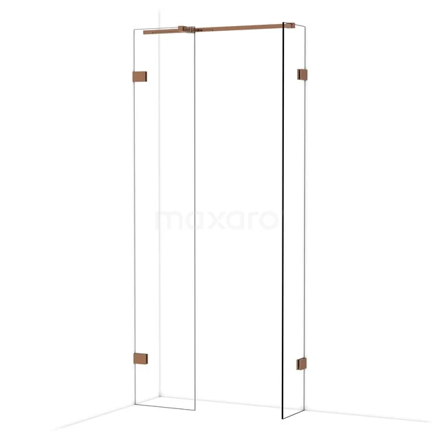 Diamond Walk-in shower | 40x30 cm Glanzend koper Clear glass 2 fixed walls IDB0403320GKP Diamond Walk-in shower | 40x30 cm Glanzend koper Clear glass 2 fixed walls IDB0403320GKP
