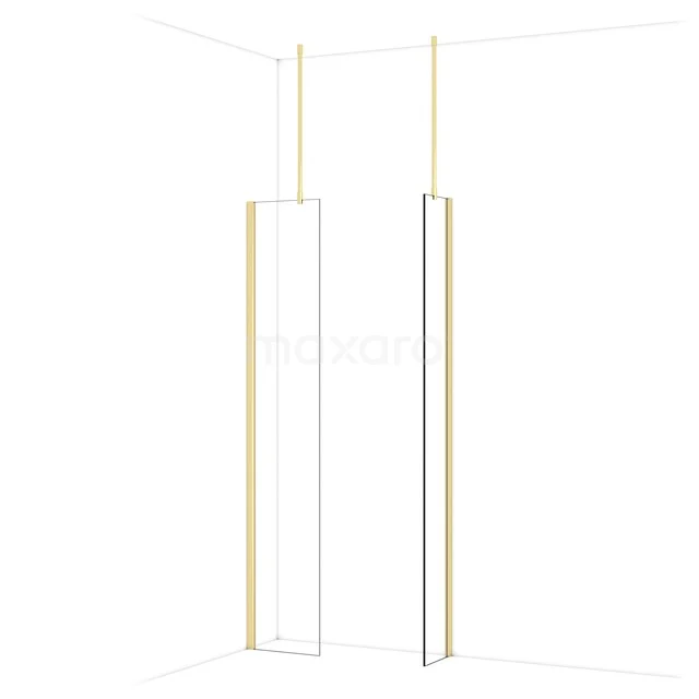 Diamond Inloopdouche | 40x30 cm Glanzend lichtgoud Helder glas 2 vaste wanden IDB0403910GLG Diamond Inloopdouche | 40x30 cm Glanzend lichtgoud Helder glas 2 vaste wanden IDB0403910GLG