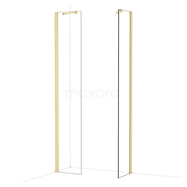 Diamond Inloopdouche | 40x40 cm Glanzend lichtgoud Helder glas 2 vaste wanden IDB0404410GLG Diamond Inloopdouche | 40x40 cm Glanzend lichtgoud Helder glas 2 vaste wanden IDB0404410GLG
