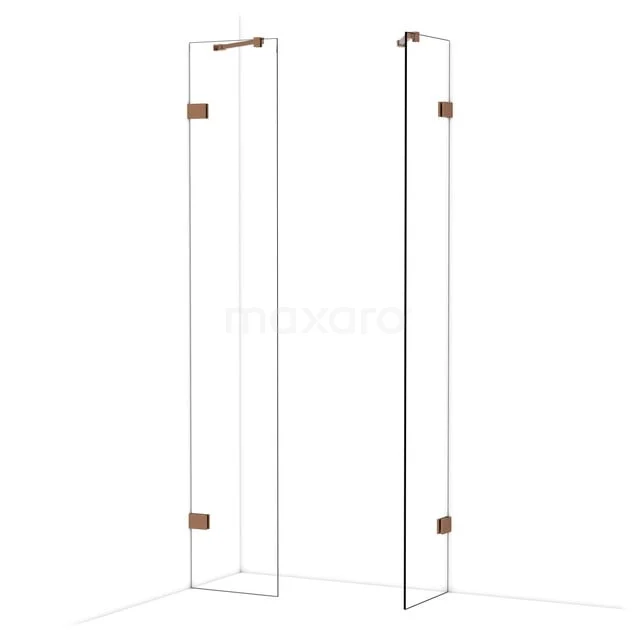 Diamond Inloopdouche | 40x40 cm Glanzend koper Helder glas 2 vaste wanden IDB0404420GKP Diamond Inloopdouche | 40x40 cm Glanzend koper Helder glas 2 vaste wanden IDB0404420GKP