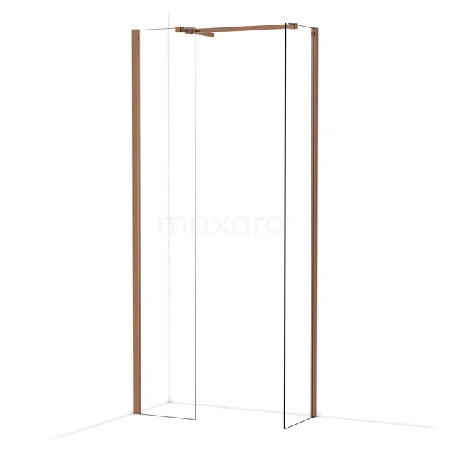 Diamond begehbare Dusche | 40x40 cm Glänzendes Kupfer 2 feste Wände IDB0404510GKP Glasene Duschtür mit roségoldenem Rahmen, Eck-Einstieg, ideal für moderne Bäder, stilvolles Design aus der Premium-Kollektion.