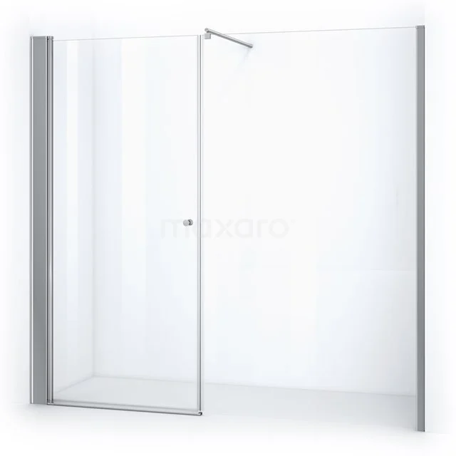 Zircon Comfort Duschtür | 220 cm Chrom Klarglas Drehtür DW-1210213 Klares Glas Duschwand mit silbernen Profilen, perfekt für ein modernes Badezimmer. Minimalistisches Design, langlebiges Material.