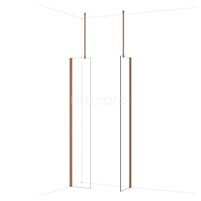 Slanke witte radiator met koperkleurige accenten, strak verticaal ontwerp, ideaal als stijlvolle verwarming voor de badkamer.