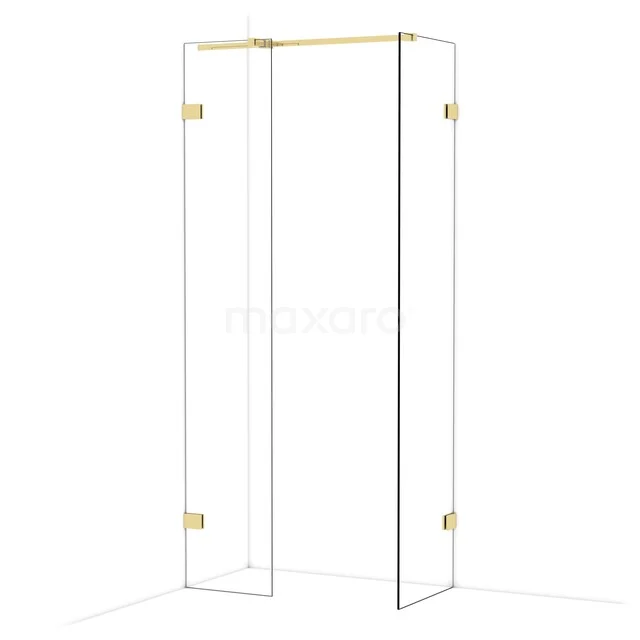 Diamond Inloopdouche | 50x40 cm Glanzend lichtgoud Helder glas 2 vaste wanden IDB0405320GLG Diamond Inloopdouche | 50x40 cm Glanzend lichtgoud Helder glas 2 vaste wanden IDB0405320GLG