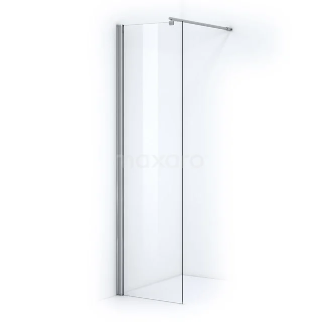 Zircon Comfort begehbare Dusche | 40 cm Chrom Feste Wand GW-04013 Glas in begehbare Duschewand mit minimalistischem Design, Klarglas und Aluminiumprofilen, ideal für ein modernes Badezimmer.
