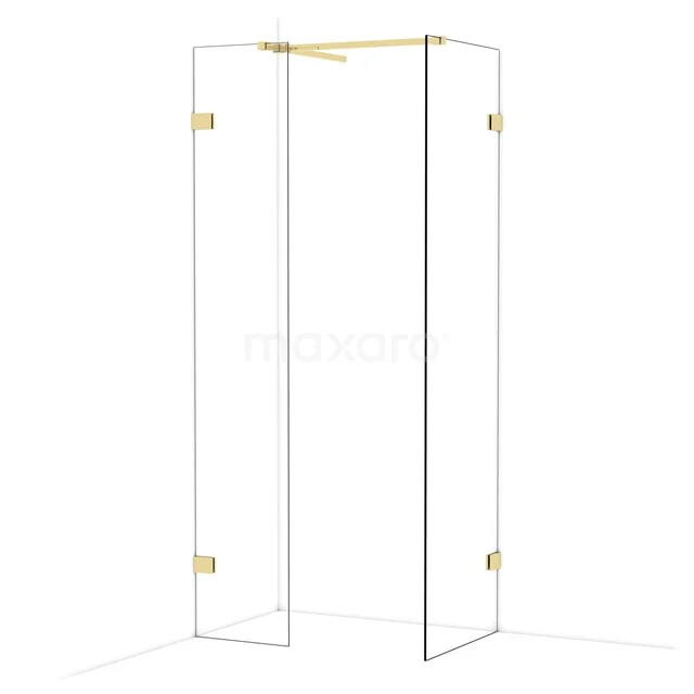 Begehbare Duschen IDB0406520GLG Duschkabine mit goldfarbenen Scharnieren, Klarglas und minimalistischem Design, ideal für ein modernes Badezimmer.