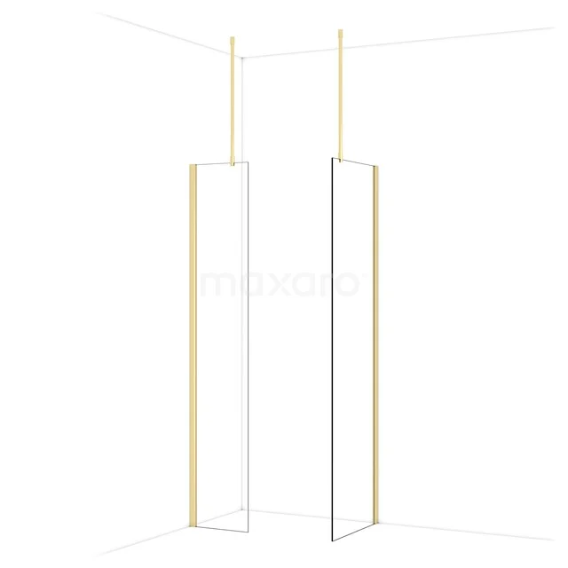 Diamond Walk-in shower | 60x40 cm Glanzend lichtgoud Clear glass 2 fixed walls IDB0406910GLG Diamond Walk-in shower | 60x40 cm Glanzend lichtgoud Clear glass 2 fixed walls IDB0406910GLG