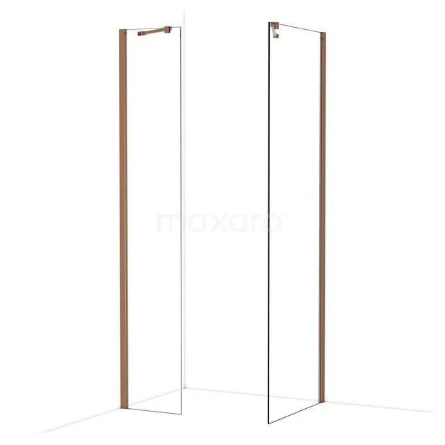 Diamond Inloopdouche | 70x40 cm Glanzend koper Helder glas 2 vaste wanden IDB0407410GKP Diamond Inloopdouche | 70x40 cm Glanzend koper Helder glas 2 vaste wanden IDB0407410GKP
