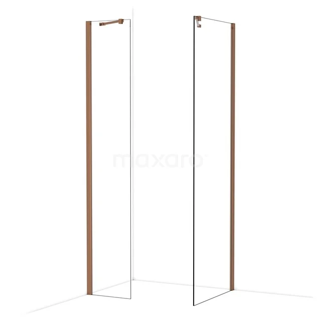 Douchewand met transparant glas en mat zwart frame, ideaal voor een moderne badkamer inrichting.
