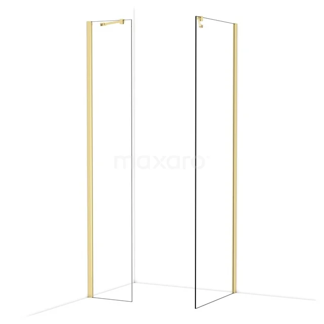 Diamond Walk-in shower | 70x40 cm Glanzend lichtgoud Clear glass 2 fixed walls IDB0407410GLG Diamond Walk-in shower | 70x40 cm Glanzend lichtgoud Clear glass 2 fixed walls IDB0407410GLG