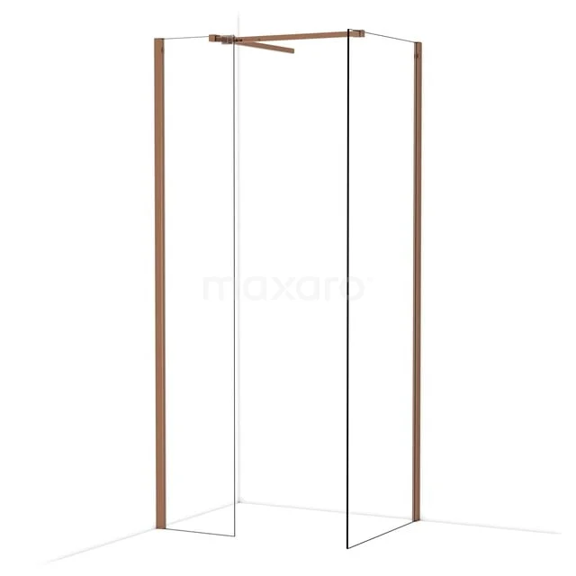Diamond Inloopdouche | 70x40 cm Glanzend koper Helder glas 2 vaste wanden IDB0407510GKP Diamond Inloopdouche | 70x40 cm Glanzend koper Helder glas 2 vaste wanden IDB0407510GKP