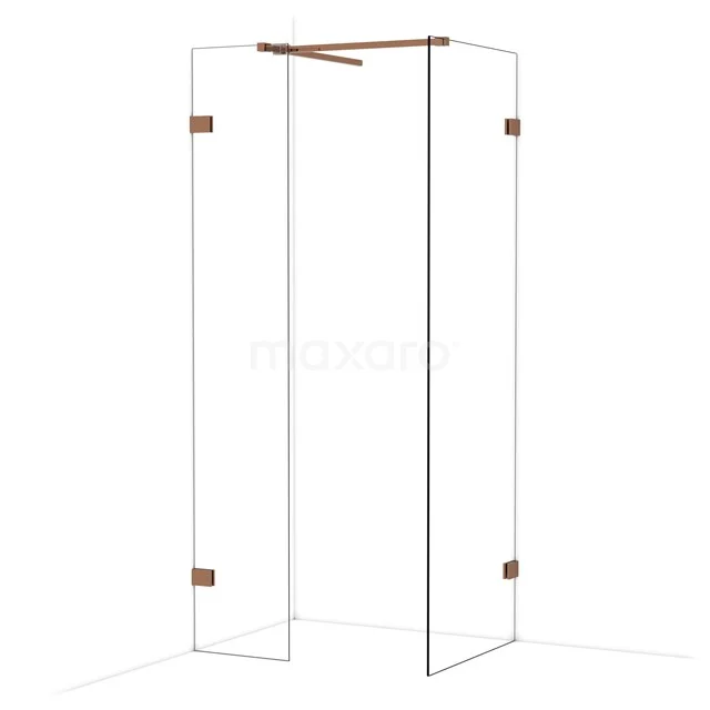 Diamond Inloopdouche | 70x40 cm Glanzend koper Helder glas 2 vaste wanden IDB0407520GKP Diamond Inloopdouche | 70x40 cm Glanzend koper Helder glas 2 vaste wanden IDB0407520GKP