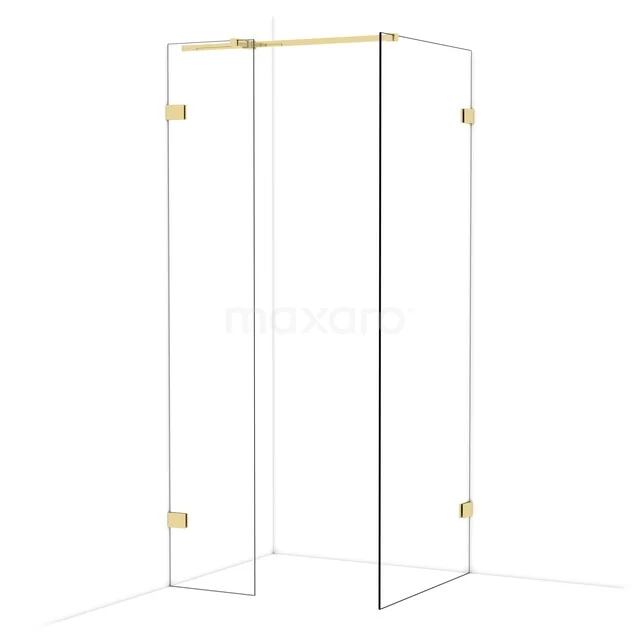 Diamond Inloopdouche | 80x40 cm Glanzend lichtgoud Helder glas 2 vaste wanden IDB0408320GLG Diamond Inloopdouche | 80x40 cm Glanzend lichtgoud Helder glas 2 vaste wanden IDB0408320GLG