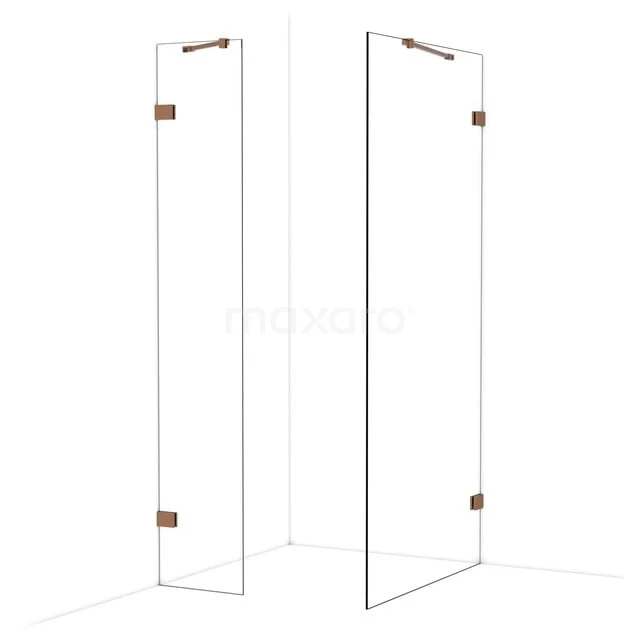 Diamond Inloopdouche | 100x40 cm Glanzend koper Helder glas 2 vaste wanden IDB0410420GKP Diamond Inloopdouche | 100x40 cm Glanzend koper Helder glas 2 vaste wanden IDB0410420GKP