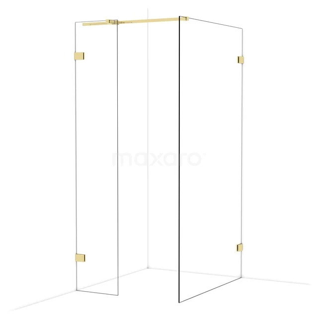Diamond Inloopdouche | 110x40 cm Glanzend lichtgoud Helder glas 2 vaste wanden IDB0411320GLG Diamond Inloopdouche | 110x40 cm Glanzend lichtgoud Helder glas 2 vaste wanden IDB0411320GLG