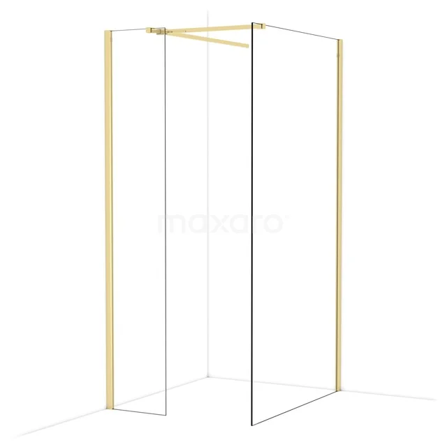 Begehbare Duschen IDB0411510GLG Goldfarbene Duschwand aus Glas, minimalistisches Design, ideal für moderne Bäder, Teil der Lux Serie.