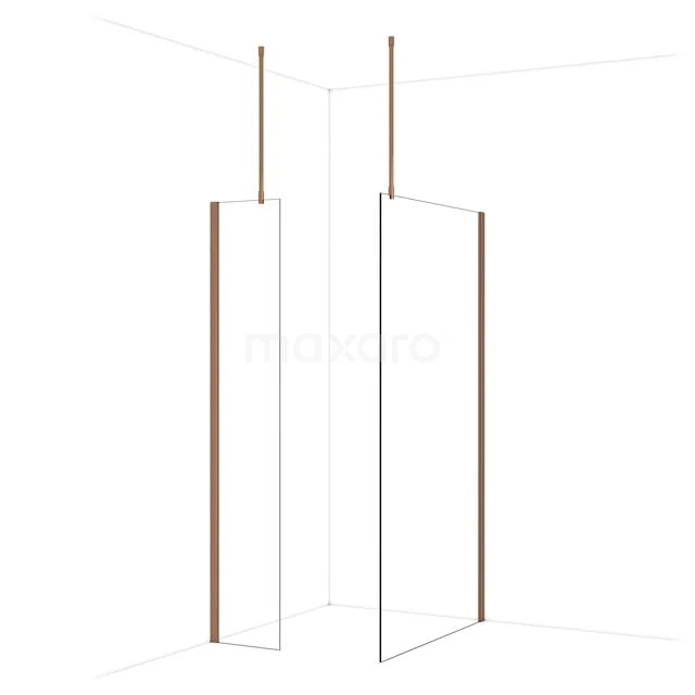 Diamond Inloopdouche | 110x40 cm Glanzend koper Helder glas 2 vaste wanden IDB0411910GKP Diamond Inloopdouche | 110x40 cm Glanzend koper Helder glas 2 vaste wanden IDB0411910GKP