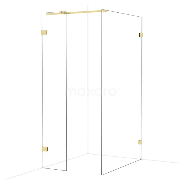 Diamond Inloopdouche | 120x40 cm Glanzend lichtgoud Helder glas 2 vaste wanden IDB0412320GLG Diamond Inloopdouche | 120x40 cm Glanzend lichtgoud Helder glas 2 vaste wanden IDB0412320GLG