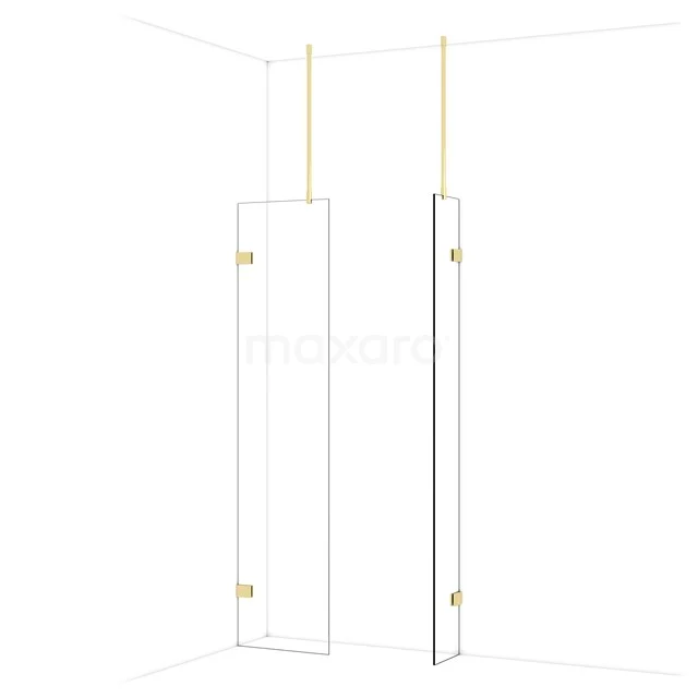 Diamond Walk-in shower | 50x30 cm Glanzend lichtgoud Clear glass 2 fixed walls IDB0503920GLG Diamond Walk-in shower | 50x30 cm Glanzend lichtgoud Clear glass 2 fixed walls IDB0503920GLG