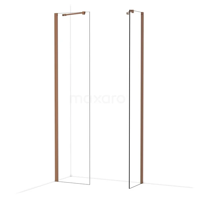 Diamond Inloopdouche | 50x40 cm Glanzend koper Helder glas 2 vaste wanden IDB0504410GKP Diamond Inloopdouche | 50x40 cm Glanzend koper Helder glas 2 vaste wanden IDB0504410GKP
