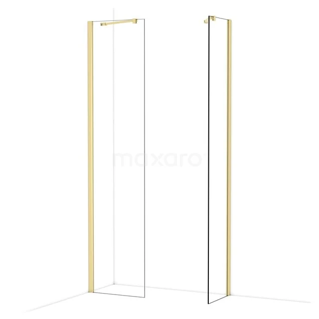 Diamond Inloopdouche | 50x40 cm Glanzend lichtgoud Helder glas 2 vaste wanden IDB0504410GLG Diamond Inloopdouche | 50x40 cm Glanzend lichtgoud Helder glas 2 vaste wanden IDB0504410GLG