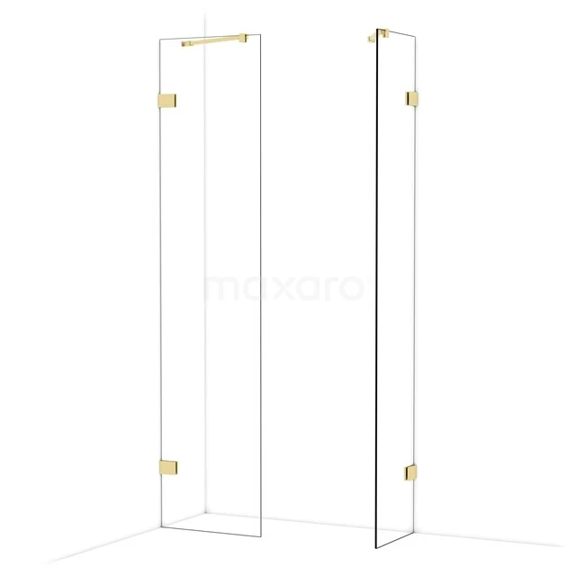 Diamond Walk-in shower | 50x40 cm Glanzend lichtgoud Clear glass 2 fixed walls IDB0504420GLG Diamond Walk-in shower | 50x40 cm Glanzend lichtgoud Clear glass 2 fixed walls IDB0504420GLG