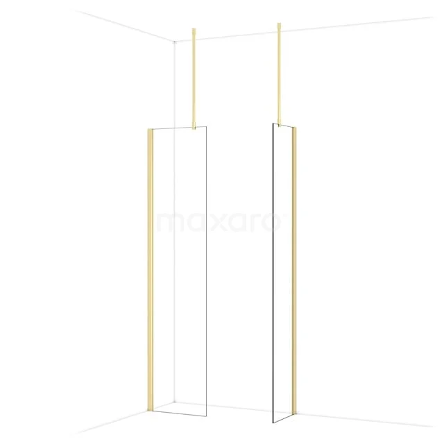 Diamond Inloopdouche | 50x40 cm Glanzend lichtgoud Helder glas 2 vaste wanden IDB0504910GLG Diamond Inloopdouche | 50x40 cm Glanzend lichtgoud Helder glas 2 vaste wanden IDB0504910GLG