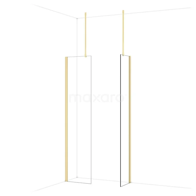 Diamond Walk-in shower | 50x40 cm Glanzend lichtgoud Clear glass 2 fixed walls IDB0504910GLG Diamond Walk-in shower | 50x40 cm Glanzend lichtgoud Clear glass 2 fixed walls IDB0504910GLG